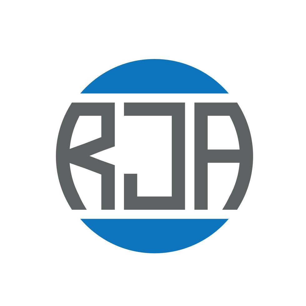 diseño de logotipo de letra rja sobre fondo blanco. concepto de logotipo de círculo de iniciales creativas rja. diseño de letras rja. vector