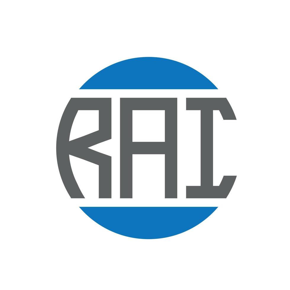 diseño de logotipo de letra rai sobre fondo blanco. concepto de logotipo de círculo de iniciales creativas de rai. diseño de letras rai. vector