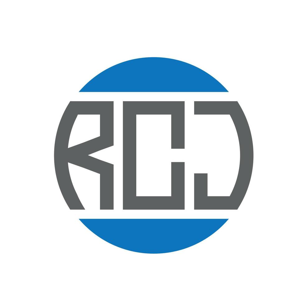 diseño de logotipo de letra rcj sobre fondo blanco. concepto de logotipo de círculo de iniciales creativas rcj. diseño de carta rcj. vector
