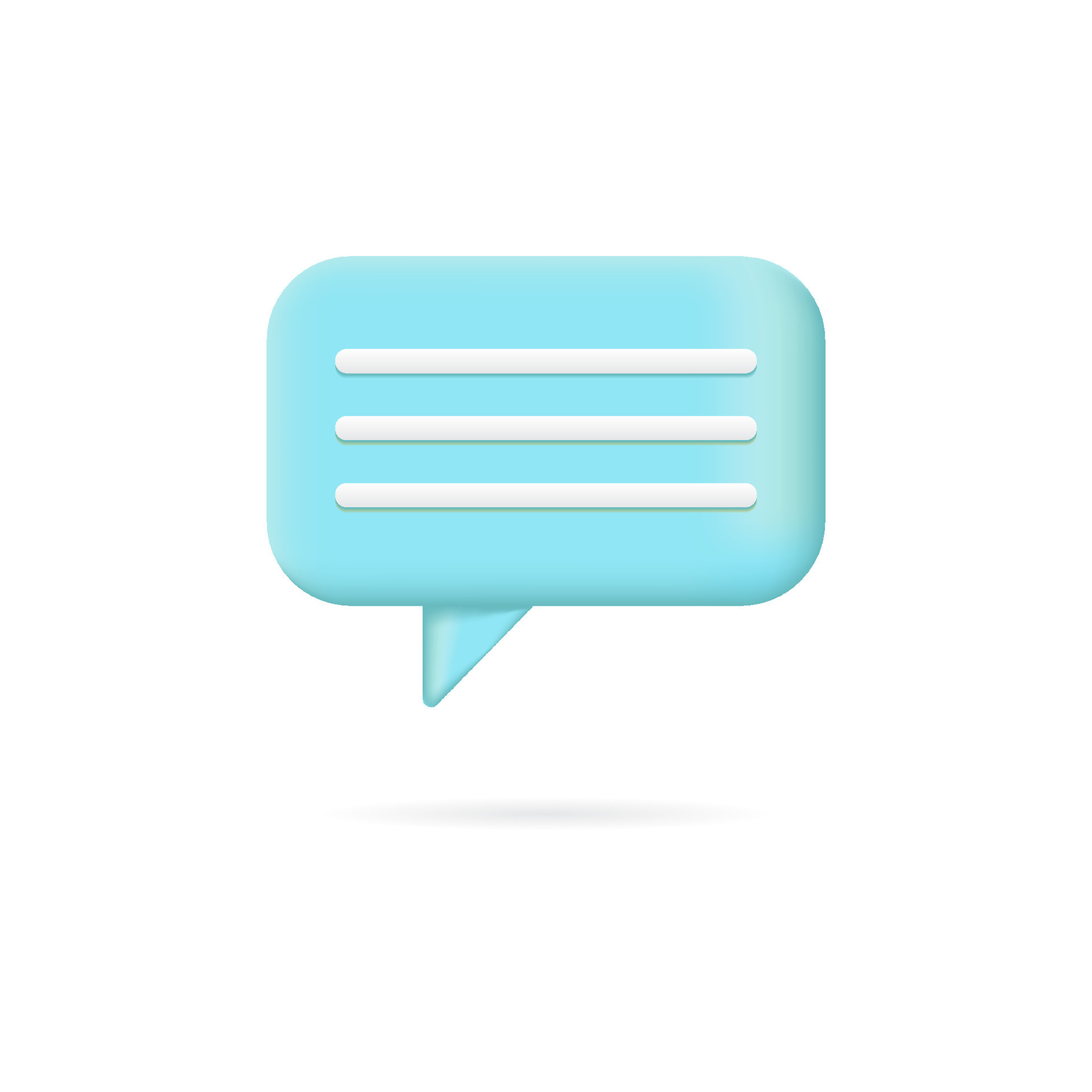 Blue 3d speech bubble with three white lines 15580224 Vector Art at