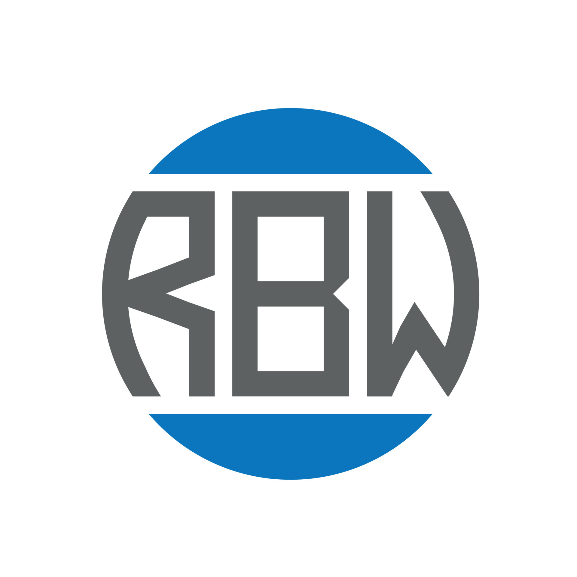 RBW letter logo design on white background. RBW creative initials ...