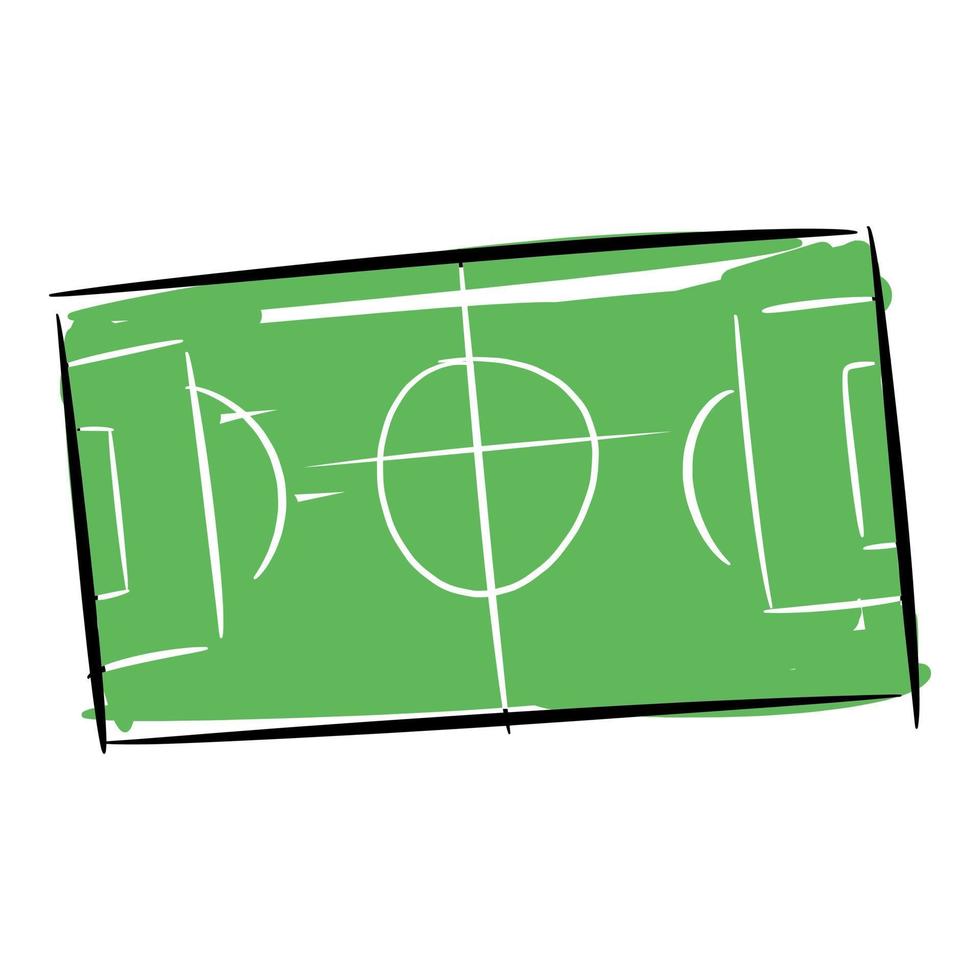 fútbol, icono del campo de fútbol. el concepto de deporte, estadio, etc. ilustración vectorial dibujada a mano. vector