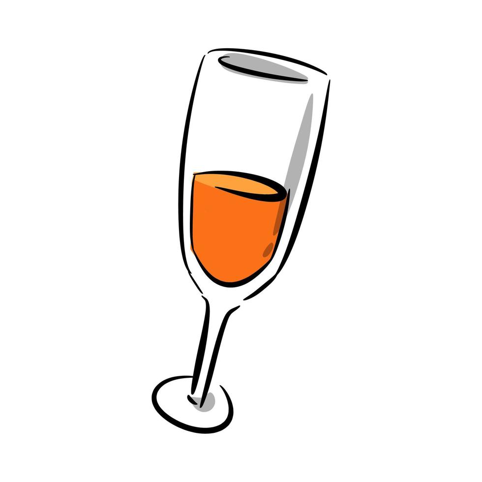 drink icon, cocktail, alcoholic. party, celebration, bar, new year concept. for template, sticker, print, greeting card. hand drawn vector. vector