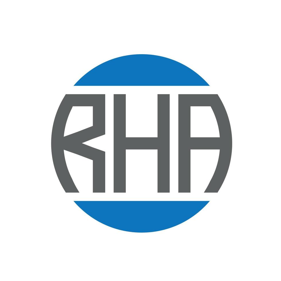 diseño del logotipo de la letra rha sobre fondo blanco. concepto de logotipo de círculo de iniciales creativas de rha. diseño de letras rha. vector