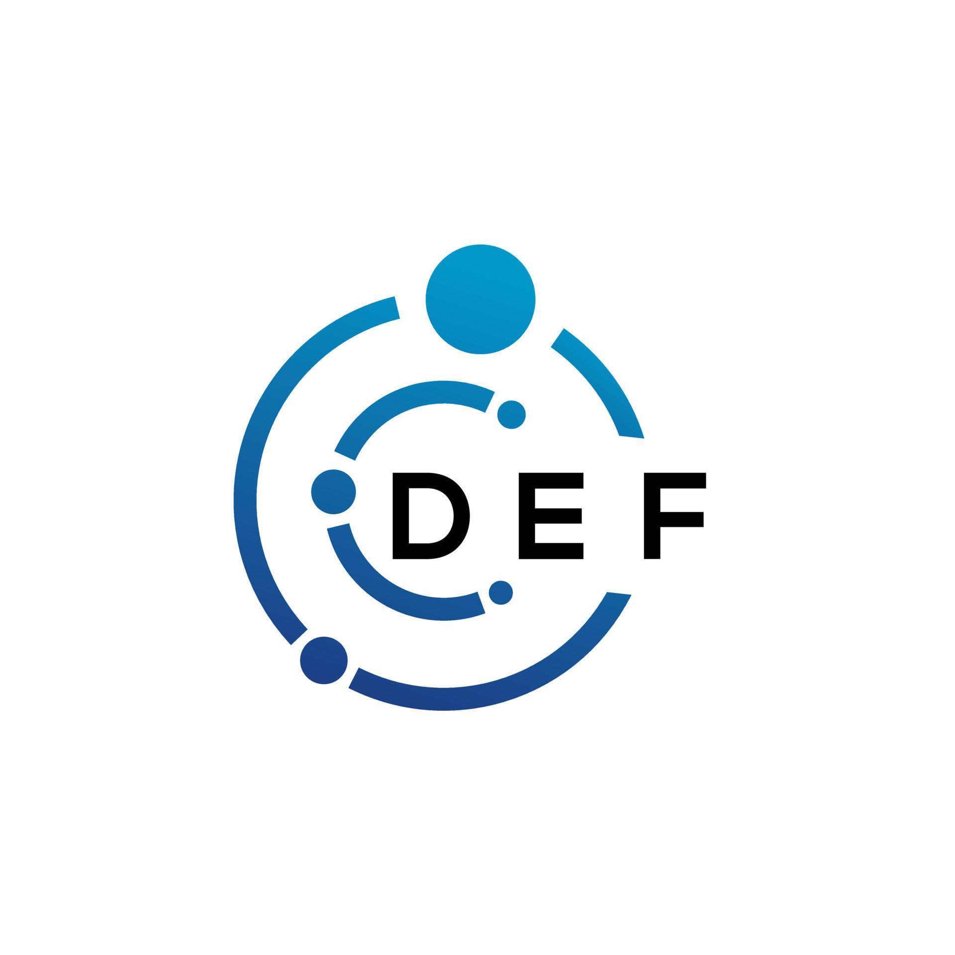 DEF letter logo design on white background. DEF creative initials