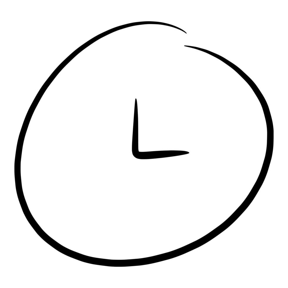 icono de tiempo, reloj. el tema del deporte, el trabajo, la actividad, etc. ilustración vectorial dibujada a mano. vector