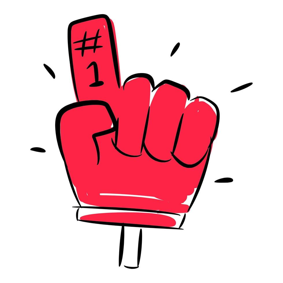 glove icon number 1. the concept of sports, fans, soccer, supporters, etc. hand drawn vector illustration.