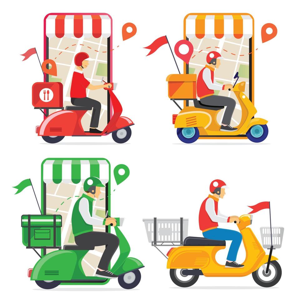 Delivery service, Courier Delivery man vector