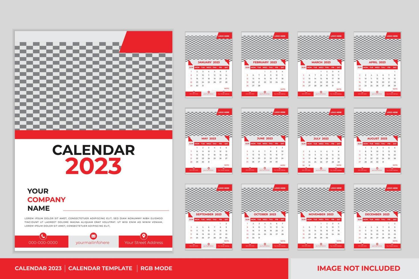 vector de plantilla de diseño de calendario 2023