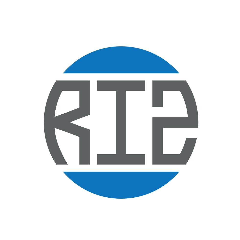 RIZ letter logo design on white background. RIZ creative initials circle logo concept. RIZ letter design. vector