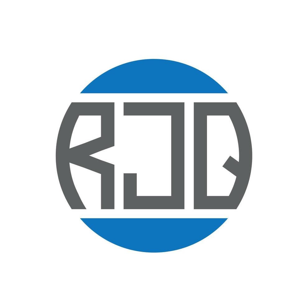 diseño de logotipo de letra rjq sobre fondo blanco. concepto de logotipo de círculo de iniciales creativas rjq. diseño de letras rjq. vector