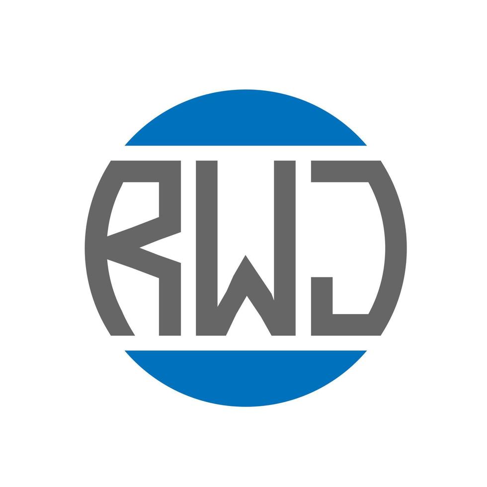 RWJ letter logo design on white background. RWJ creative initials circle logo concept. RWJ