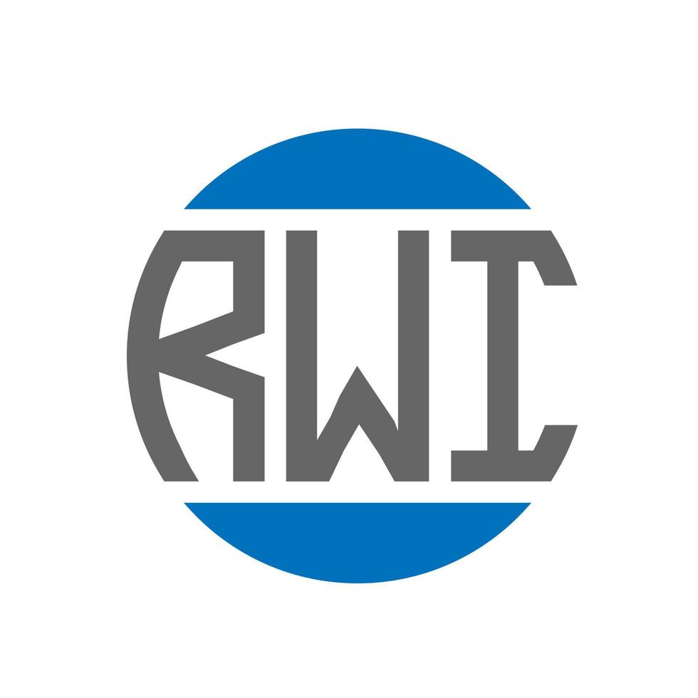 diseño de logotipo de letra rwi sobre fondo blanco. concepto de logotipo de círculo de iniciales creativas de rwi. diseño de letras rwi. vector