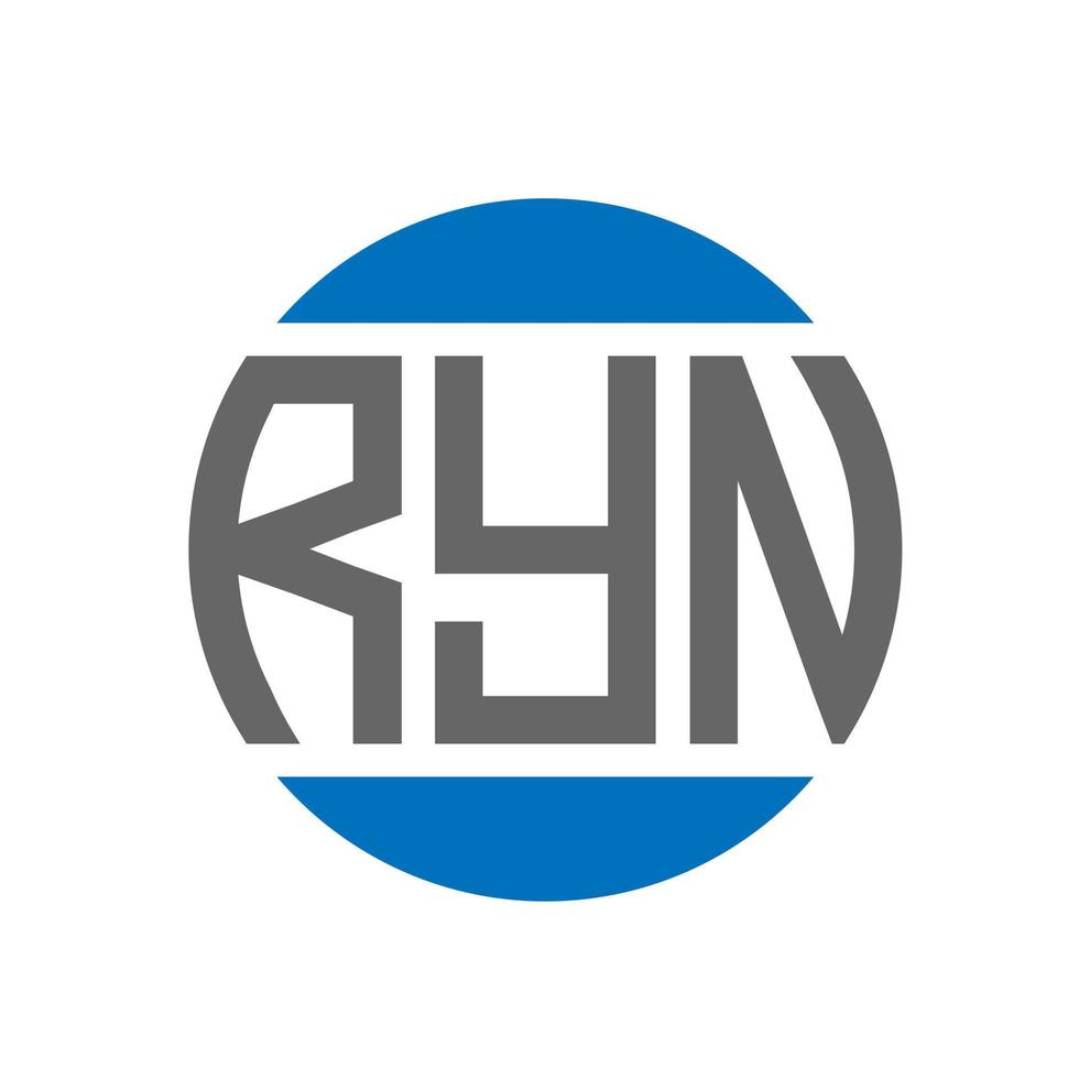 RYN letter logo design on white background. RYN creative initials circle logo concept. RYN letter design. vector