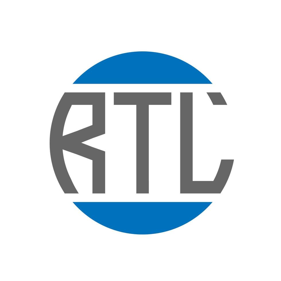 diseño de logotipo de letra rtl sobre fondo blanco. concepto de logotipo de círculo de iniciales creativas rtl. diseño de letras rtl. vector