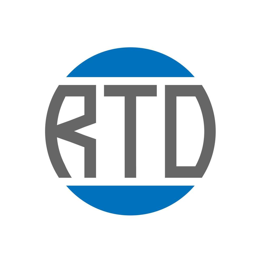 diseño de logotipo de letra rto sobre fondo blanco. concepto de logotipo de círculo de iniciales creativas rto. diseño de letra rto. vector