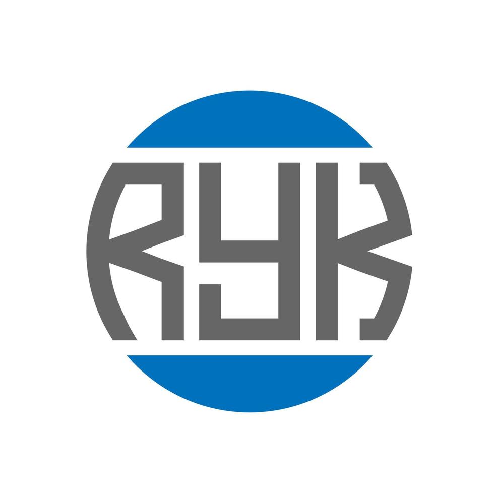 diseño de logotipo de letra ryk sobre fondo blanco. concepto de logotipo de círculo de iniciales creativas de ryk. diseño de letras ryk. vector