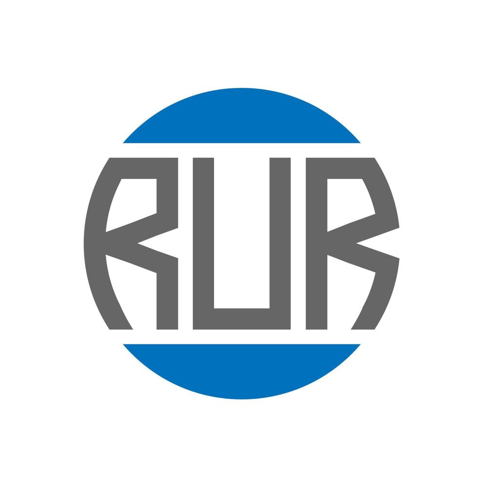 diseño de logotipo de letra rur sobre fondo blanco. concepto de logotipo de círculo de iniciales creativas rur. diseño de letra rur. vector