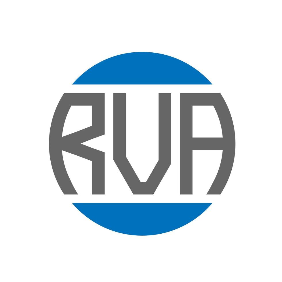 diseño de logotipo de letra rva sobre fondo blanco. concepto de logotipo de círculo de iniciales creativas de rva. diseño de letras rva. vector