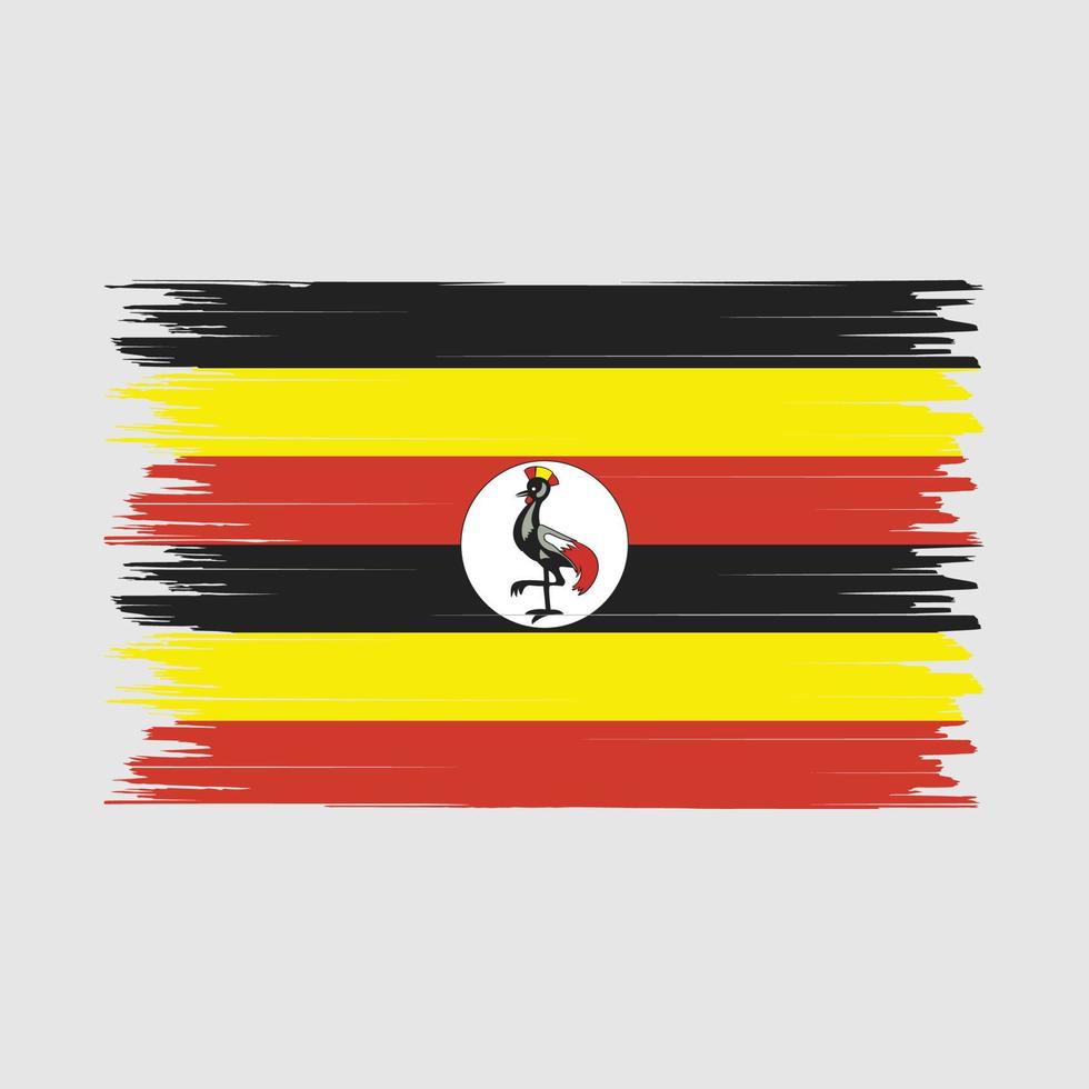 pincel de bandera de uganda vector