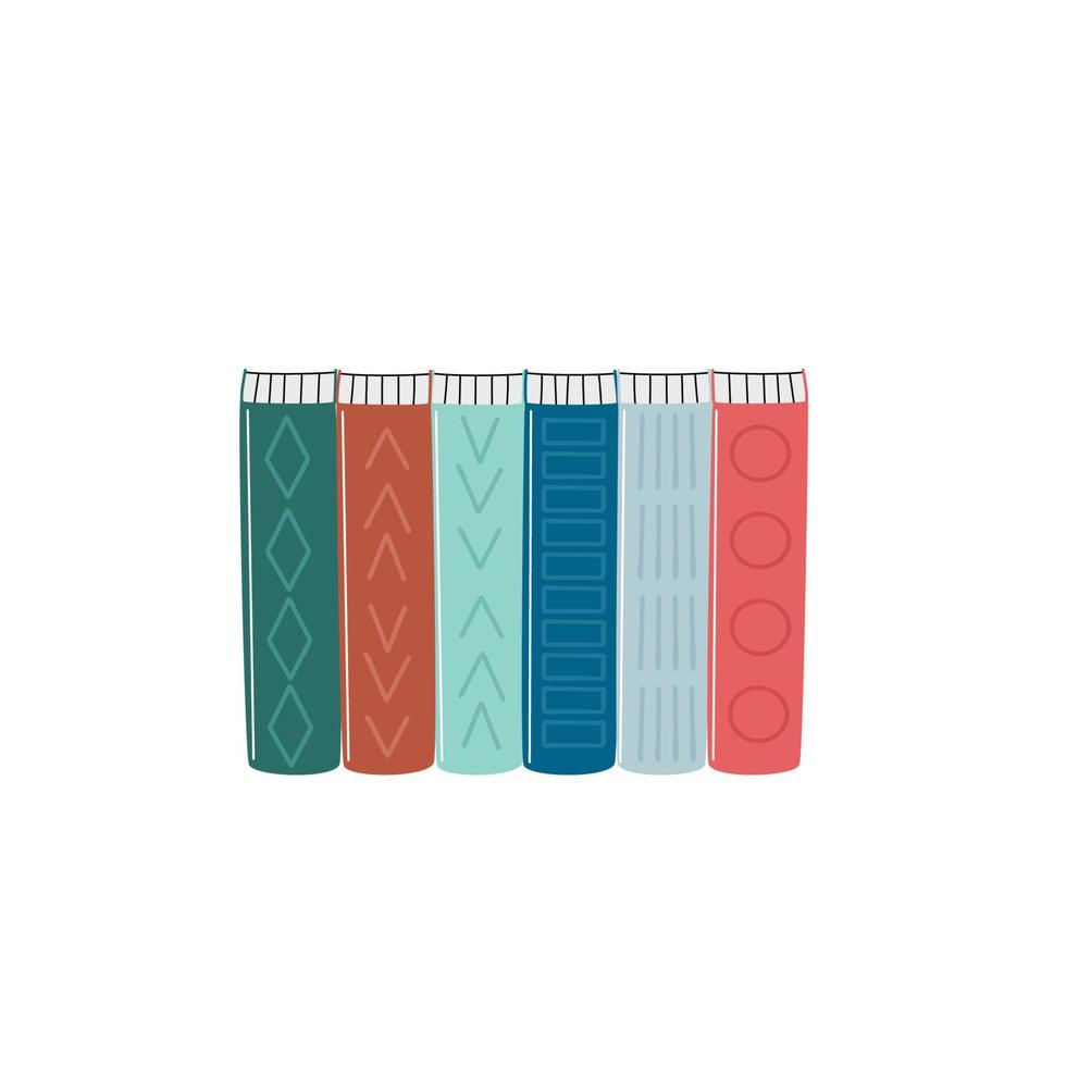 Collection of books. Library. Bookcase, bookshelf, book storage. Vector cartoon flat illustration.