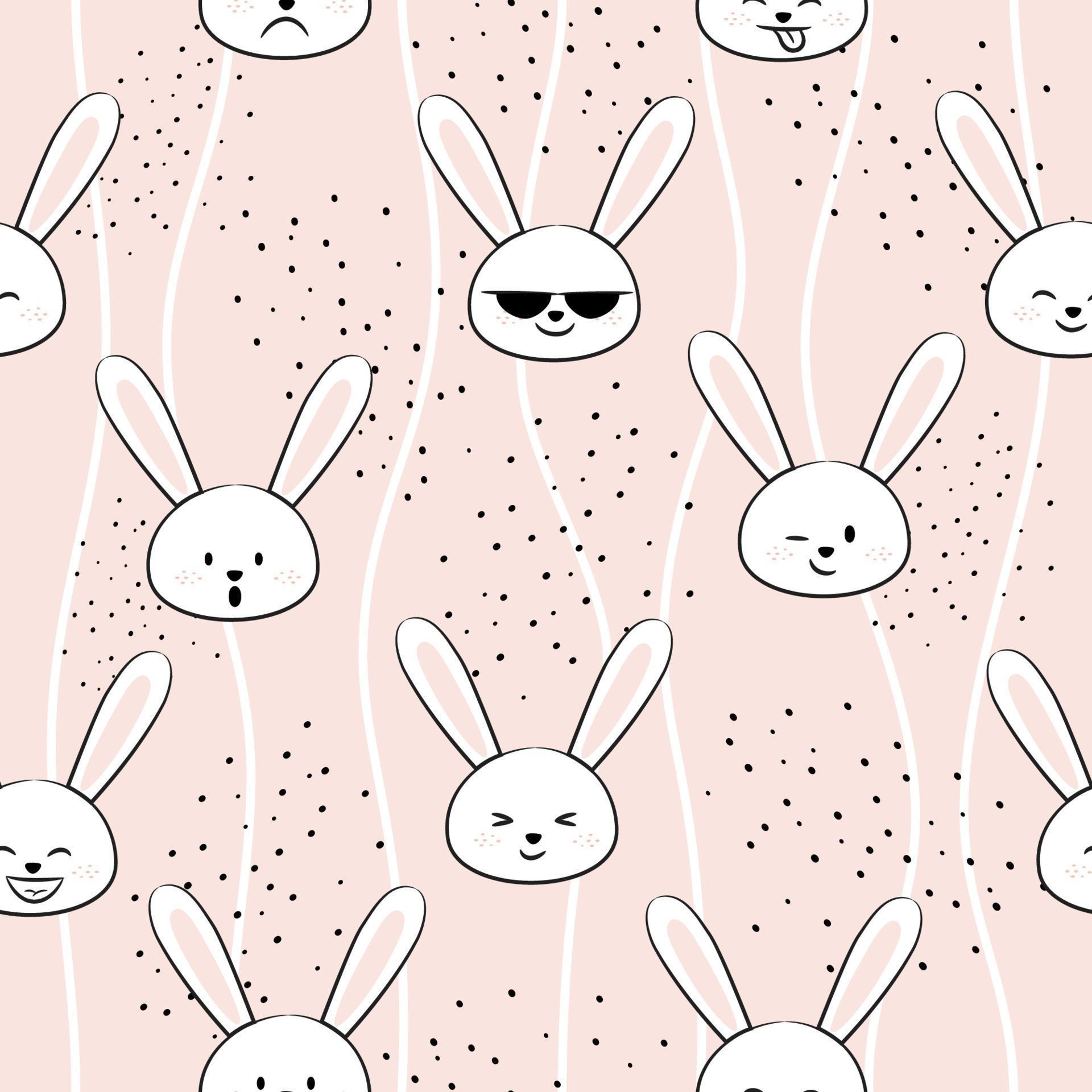 Seamless pattern with bunny. Easter background. Vector illustration