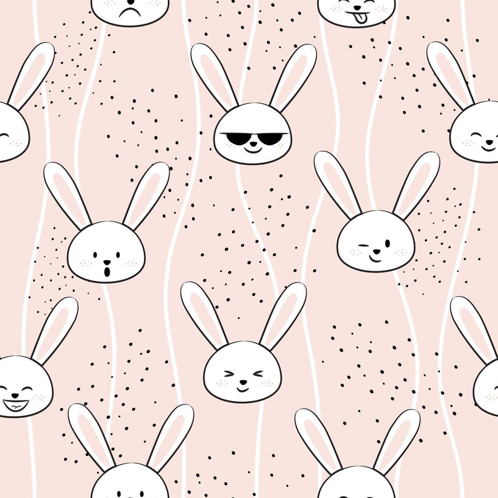 Seamless pattern with bunny. Easter background. Vector illustration.