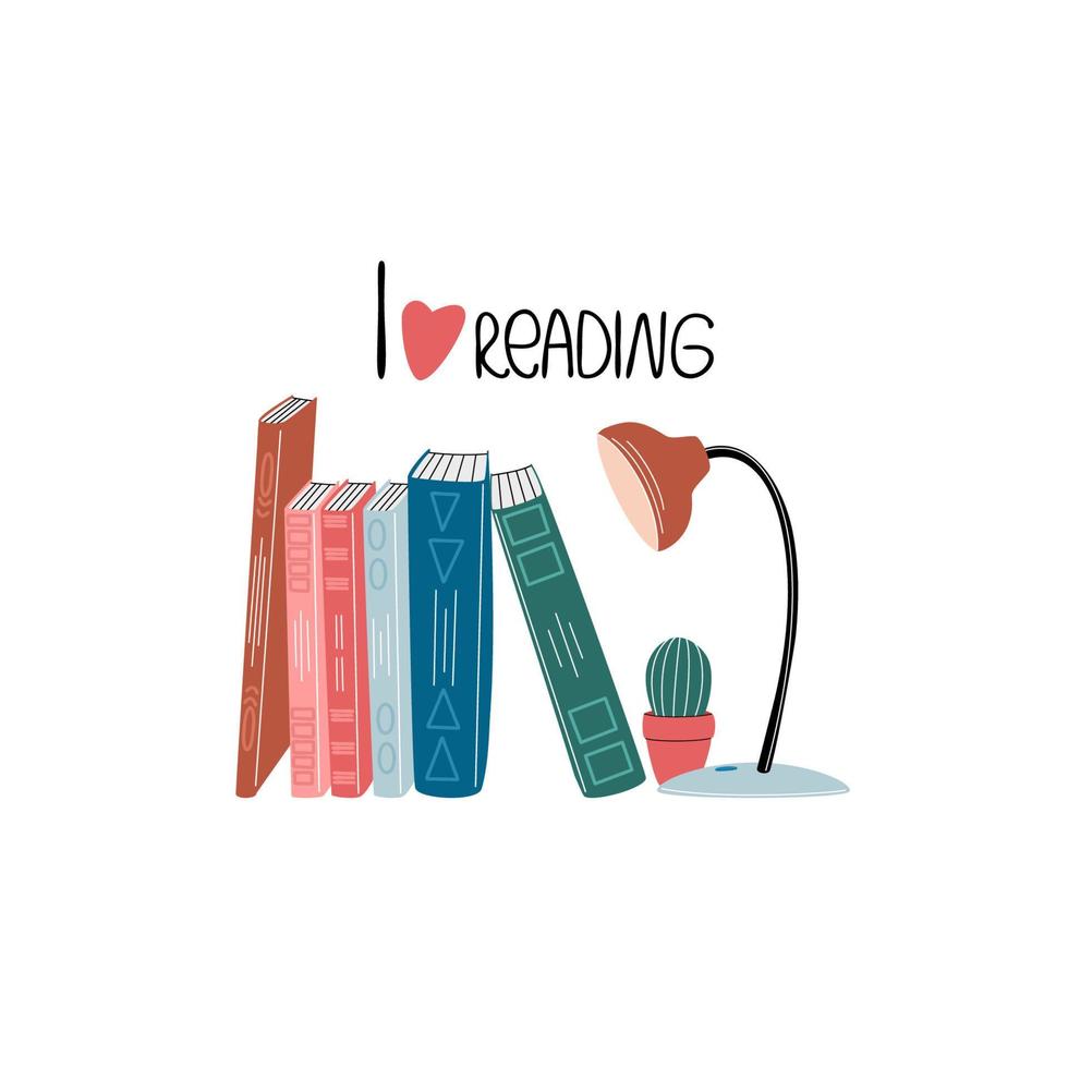 Reading lovers. Books stickers. Decorative vector design elements. The concept of Read books.