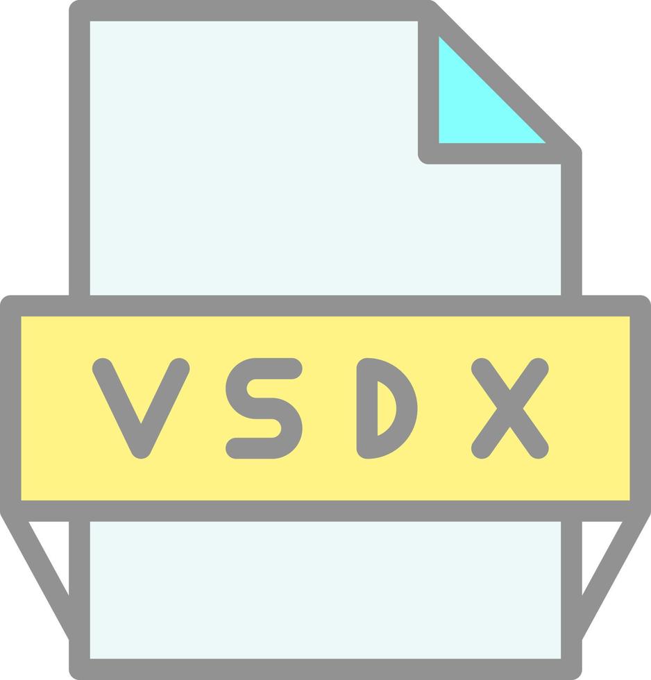 icono de formato de archivo vsdx vector