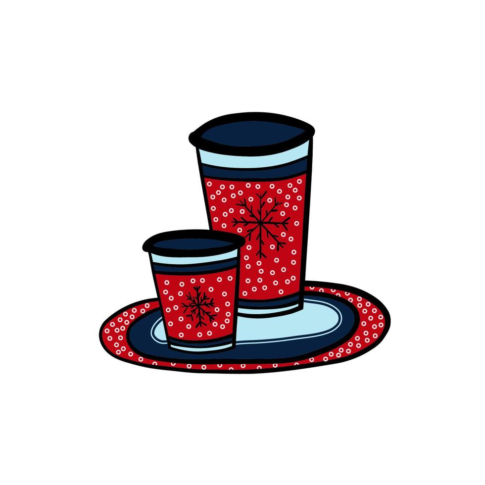 Christmas tea and cup vector