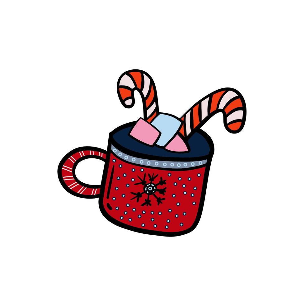 taza y te de navidad vector