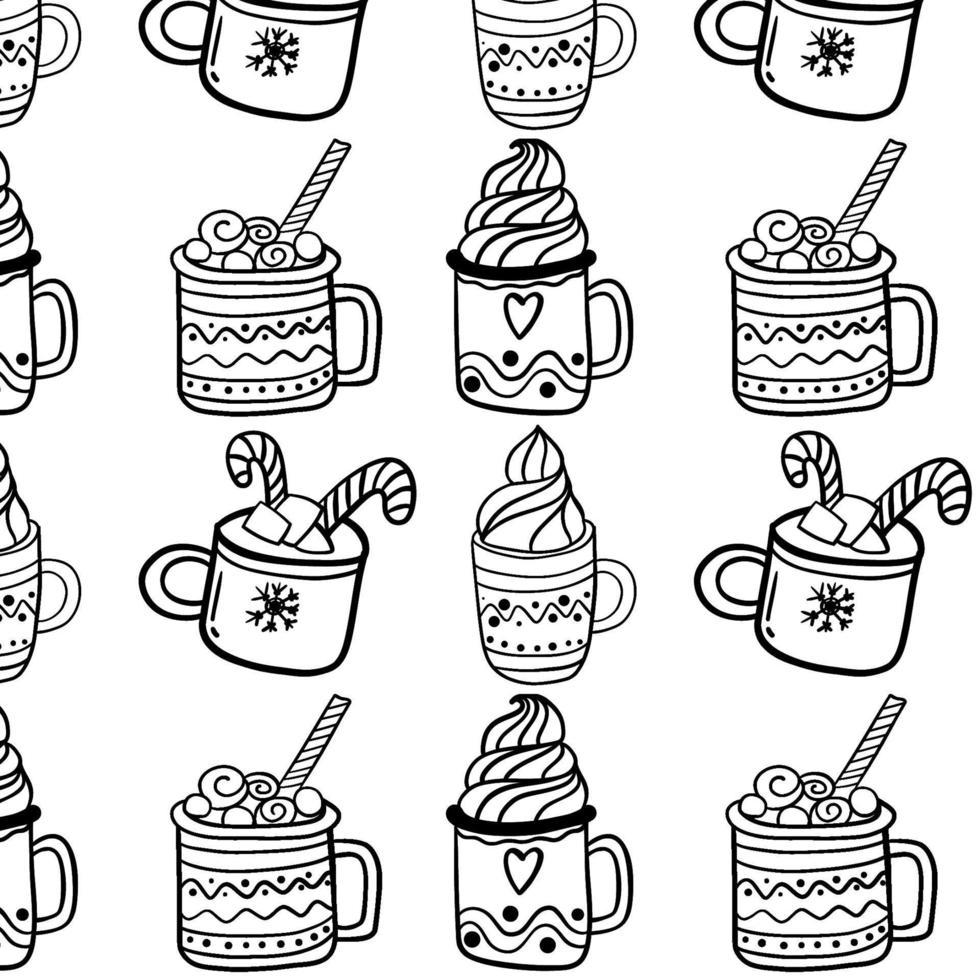 Pattern with festive cups vector