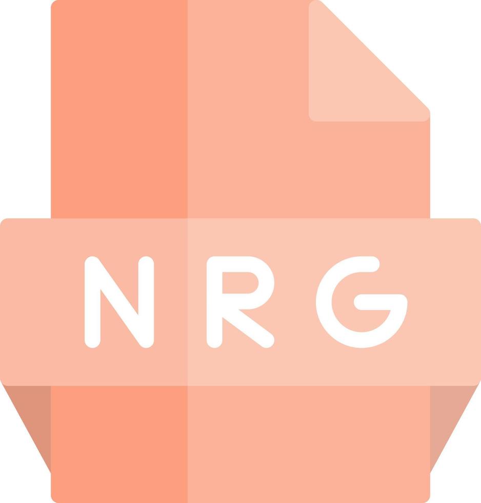 icono de formato de archivo nrg vector