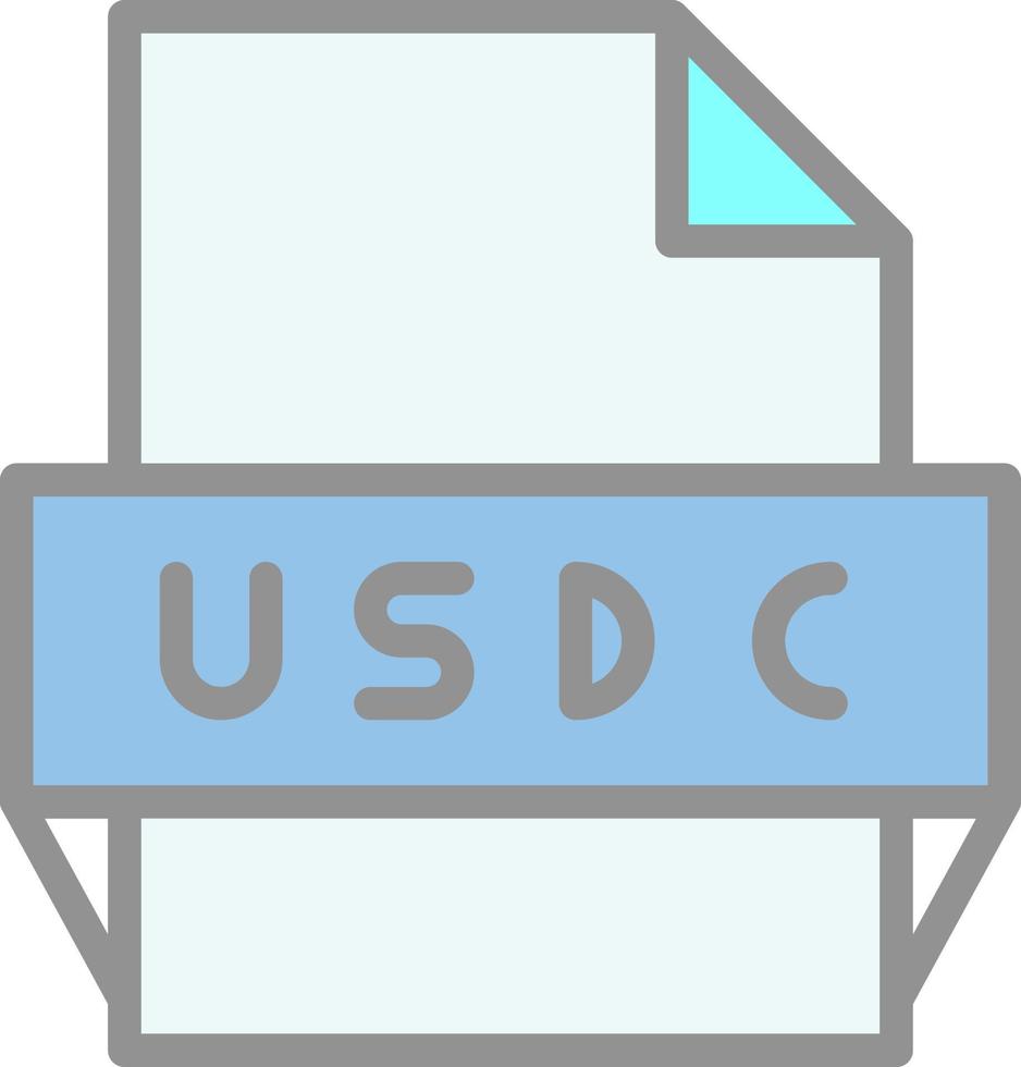 icono de formato de archivo usdc vector