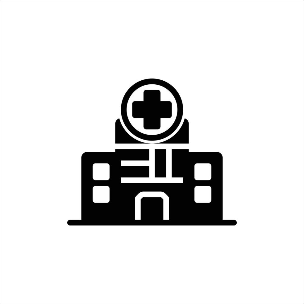 Hospital building icon. solid icon vector