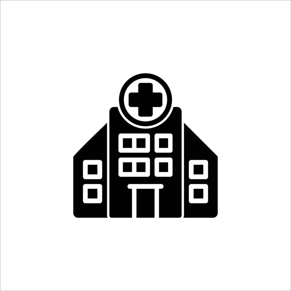 icono del edificio del hospital. icono solido vector