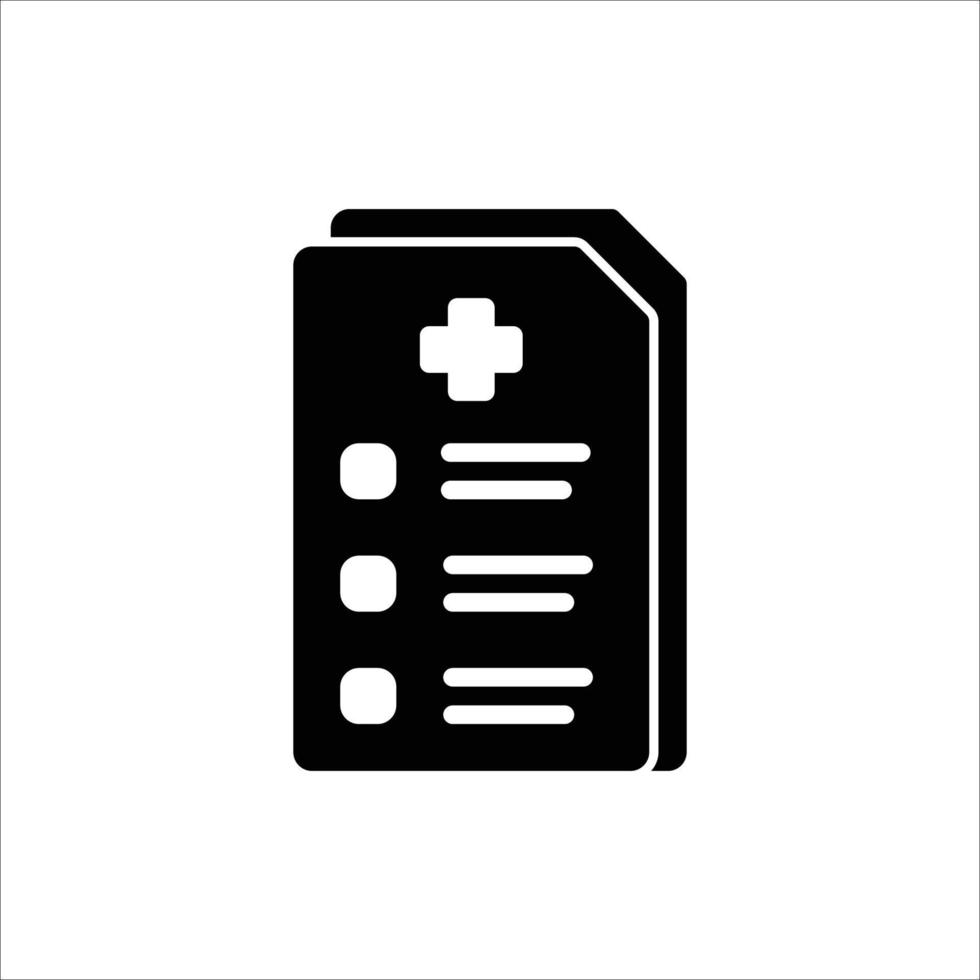 Medical record icon. solid icon vector