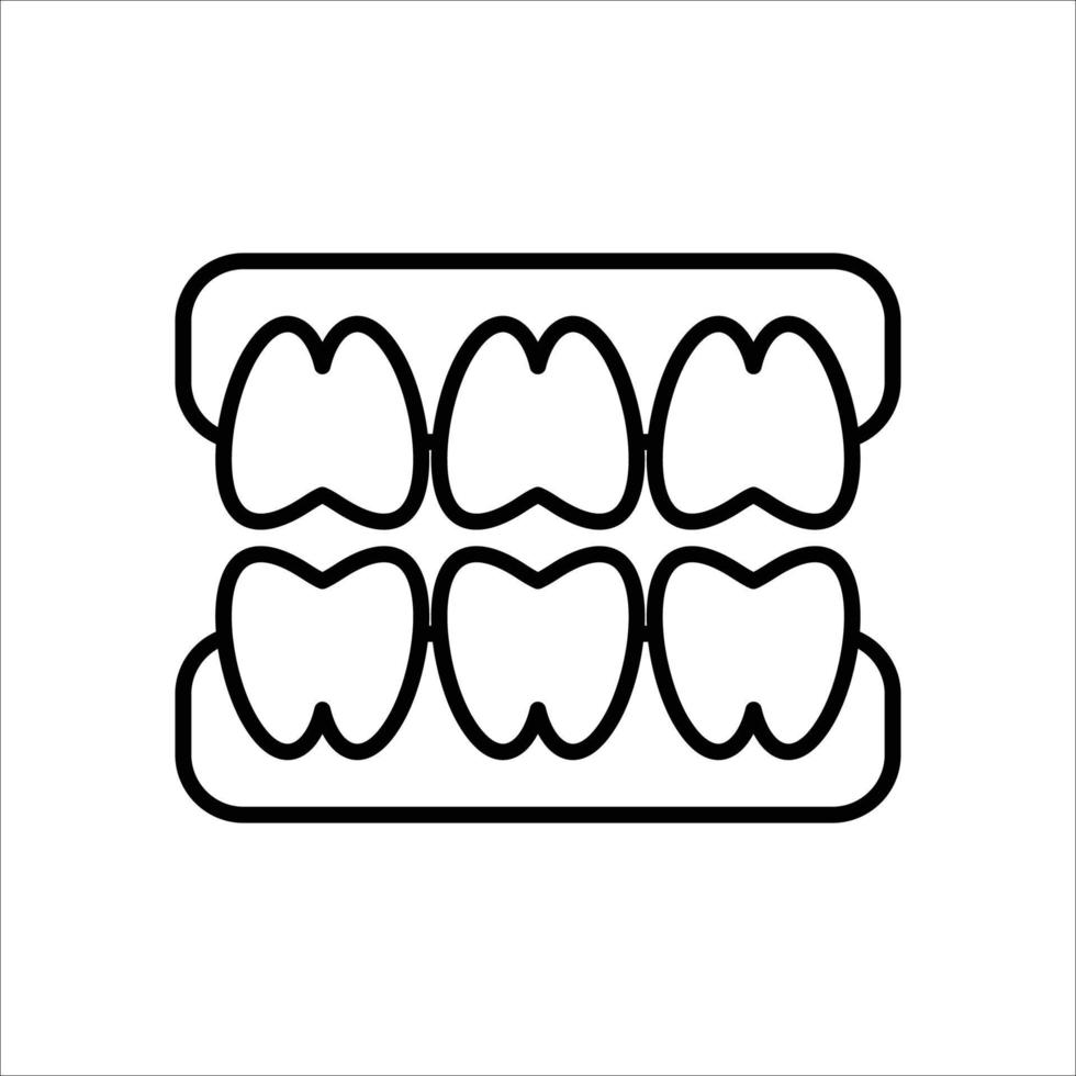 teeth icon. outline icon vector
