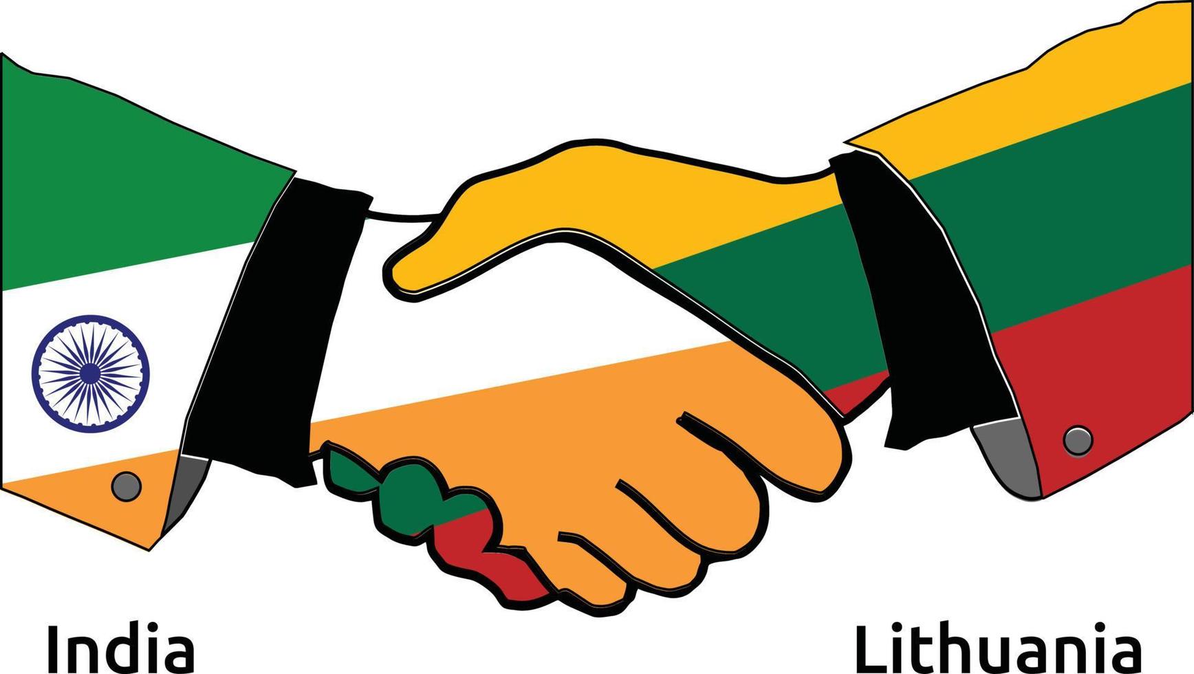 India Handshake with Lithuania Best usage for Business, or any projects vector