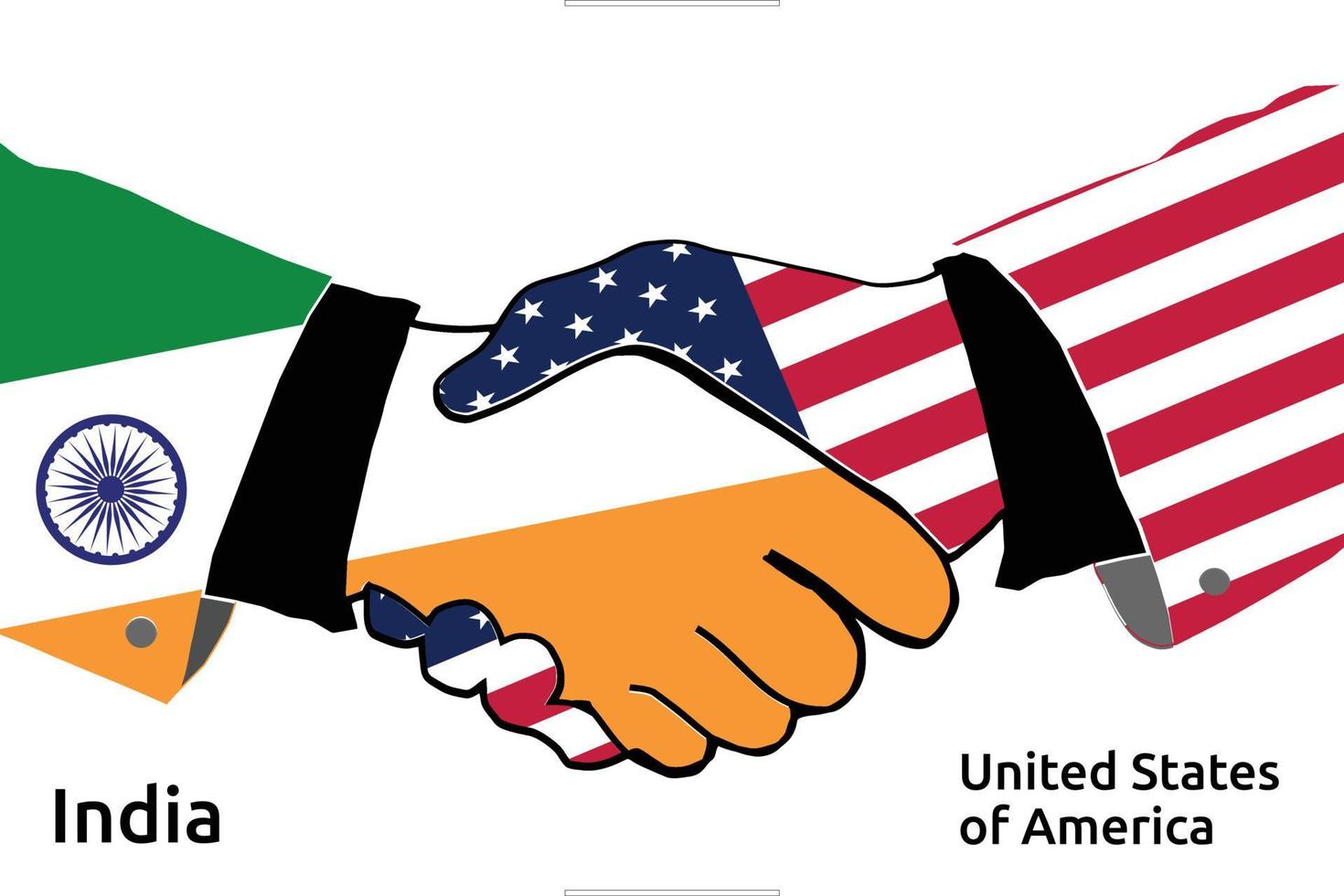 India Handshake with United States Of America Best usage for Business, or any projects vector