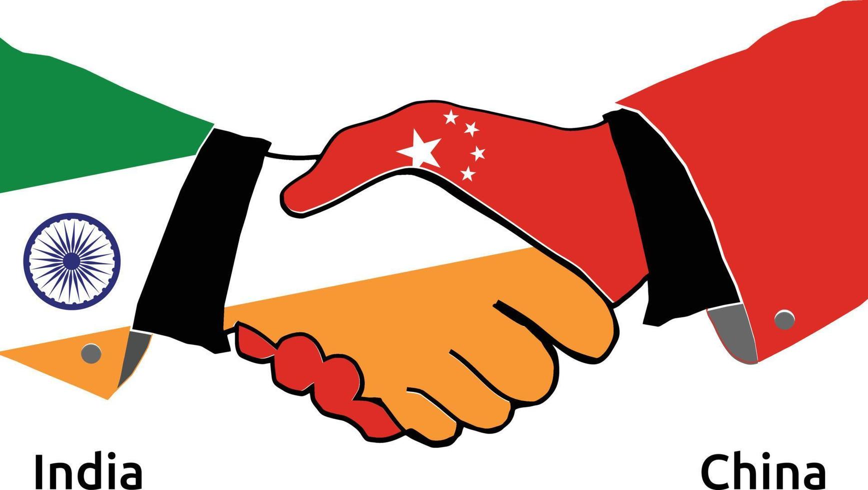 India Handshake with China Best usage for Business, or any projects vector