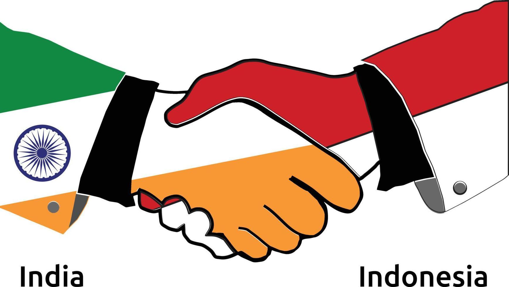 India Handshake with Indonasia Best usage for Business, or any projects vector