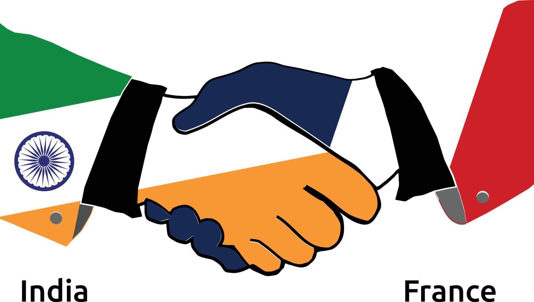 India Handshake with France Best usage for Business, or any projects vector
