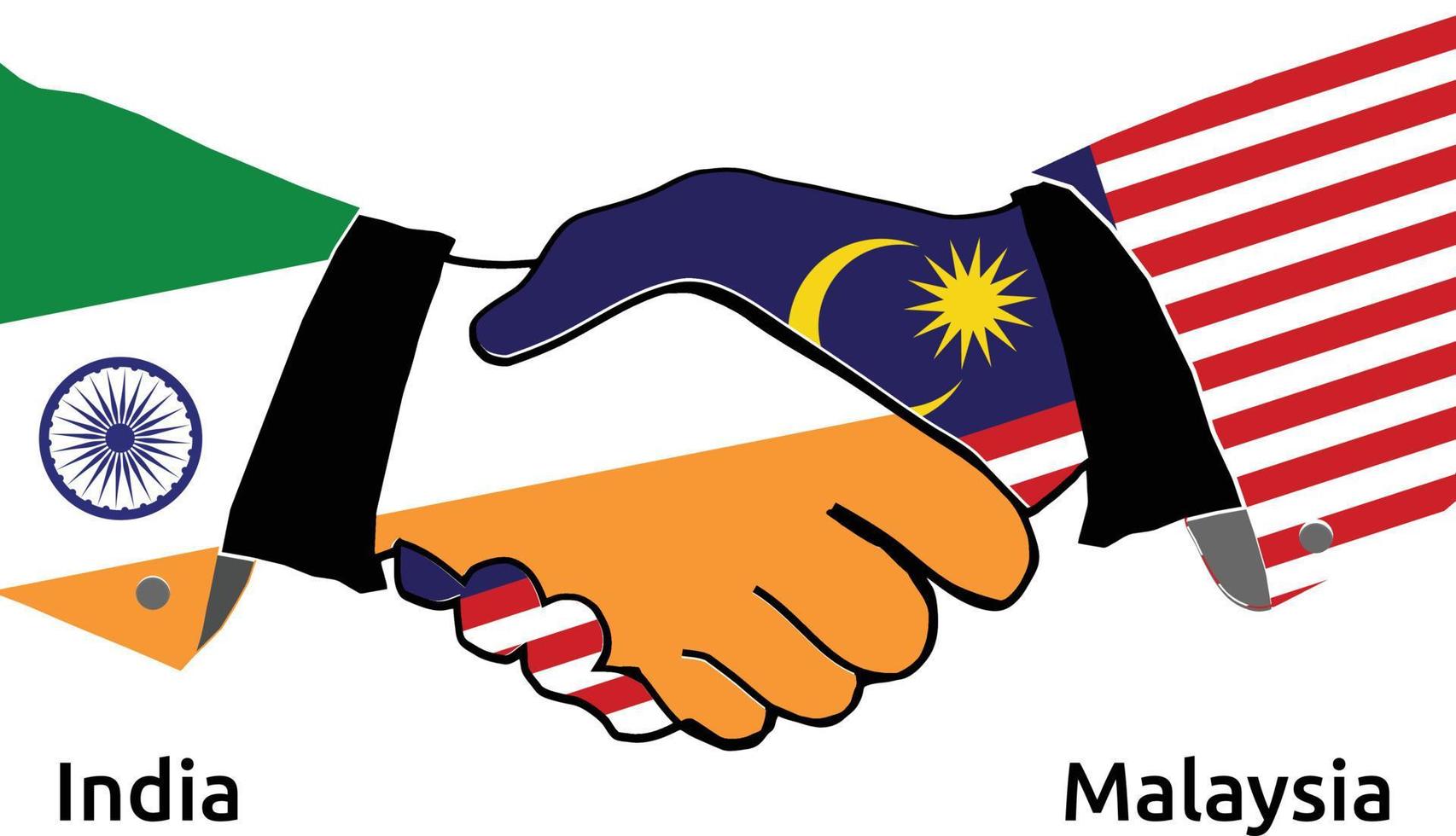 India Handshake with Malaysia Best usage for Business, or any projects vector