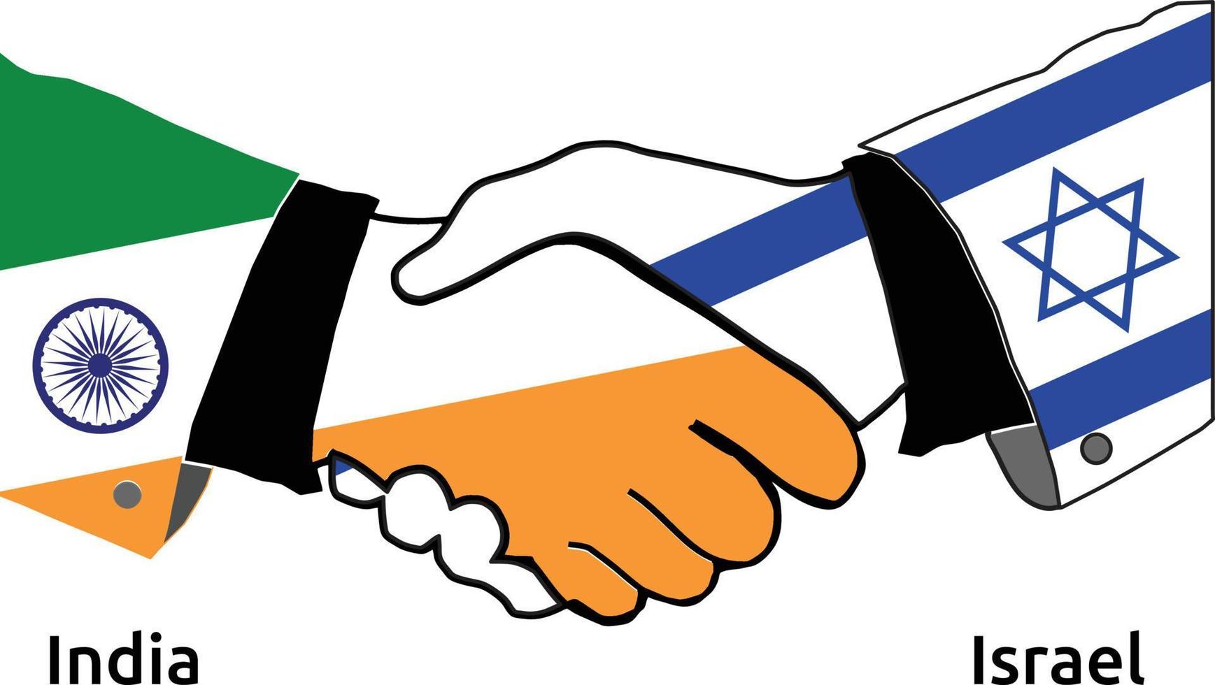 India Handshake with Israel Best usage for Business, or any projects vector