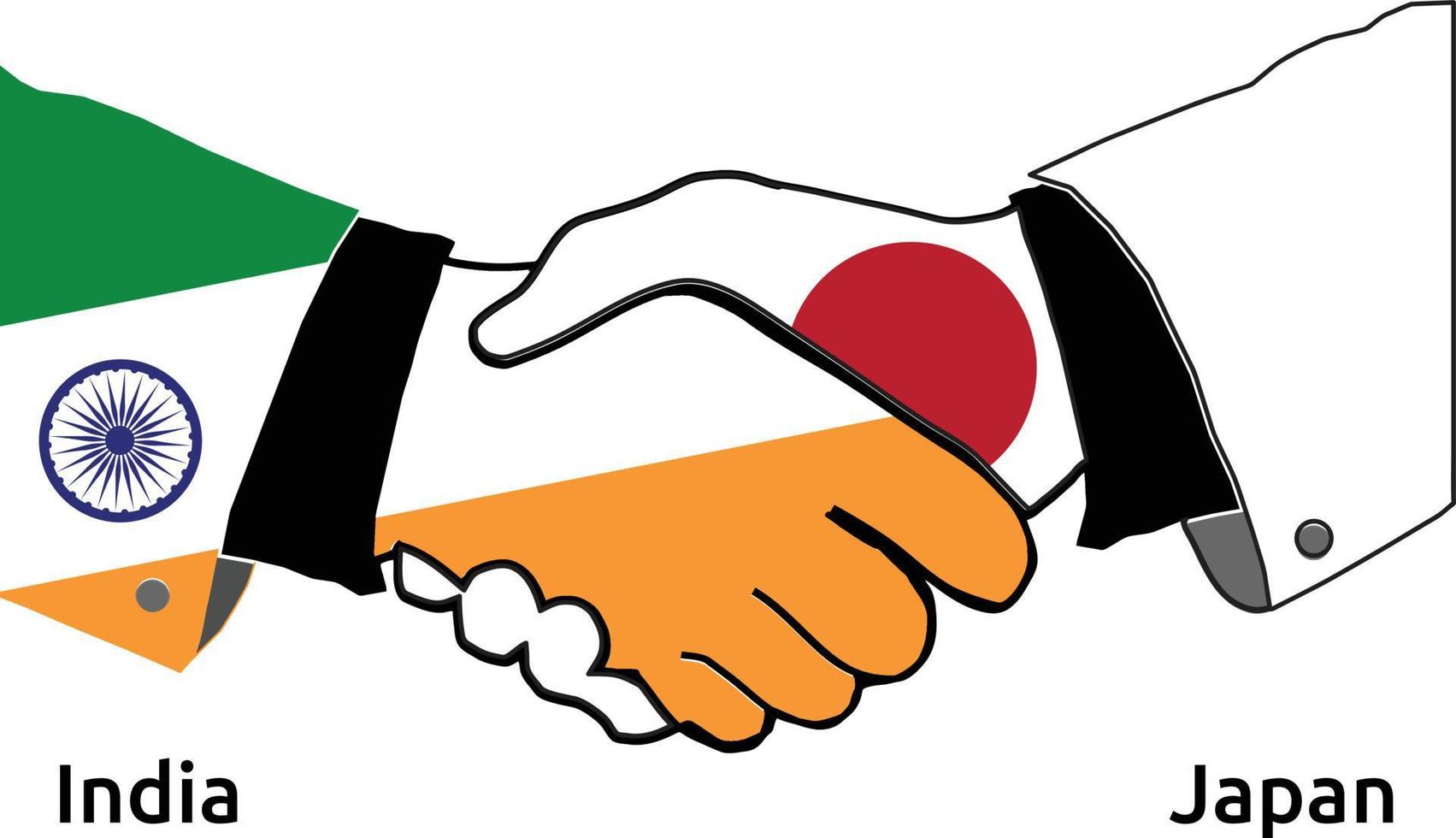 India Handshake with Japan Best usage for Business, or any projects vector