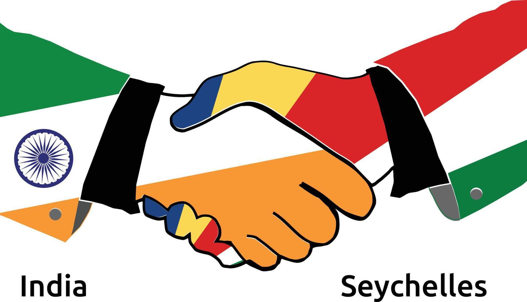 India Handshake with Seychelles Best usage for Business, or any projects vector