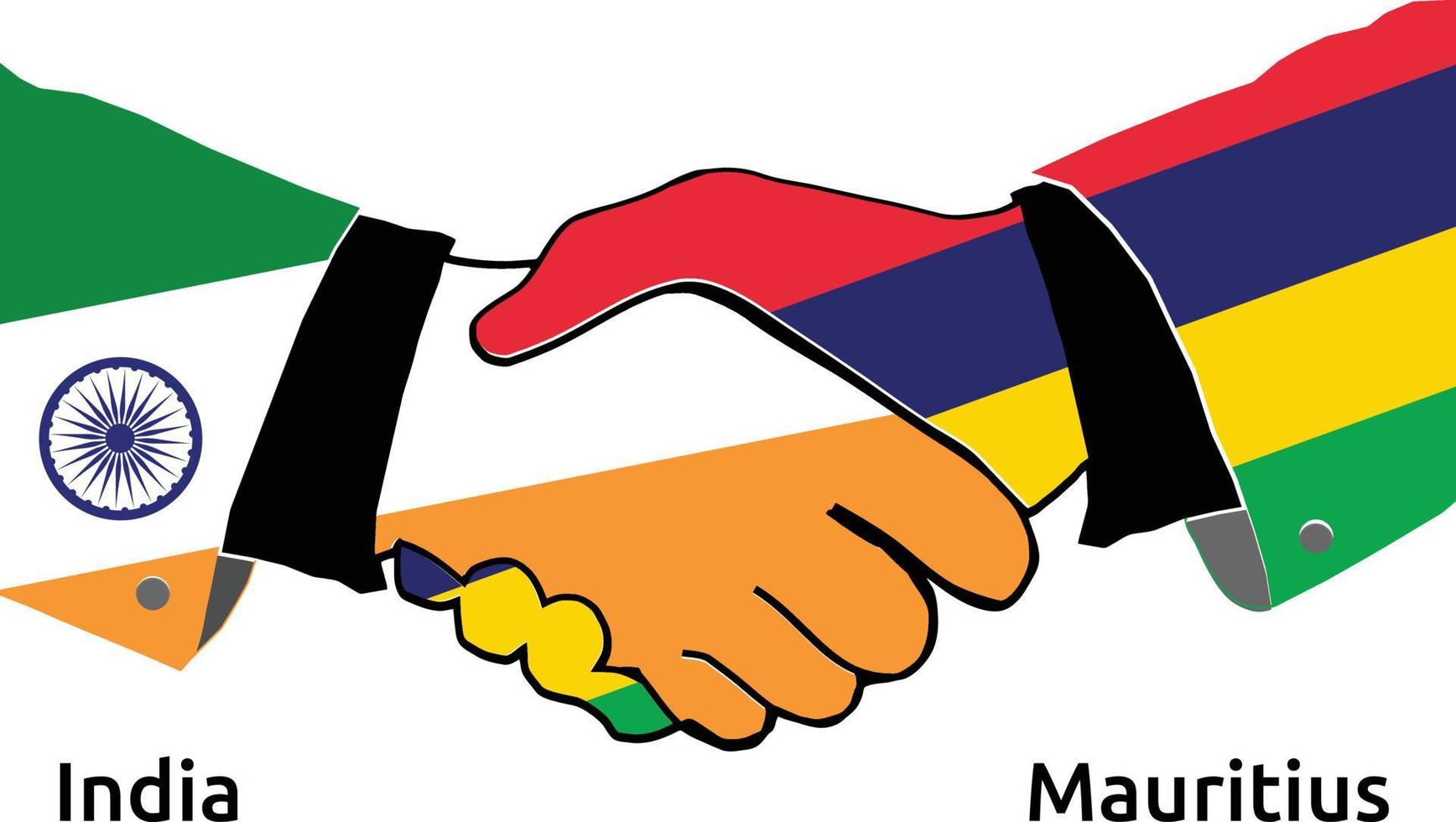 India Handshake with Mauritius Best usage for Business, or any projects vector