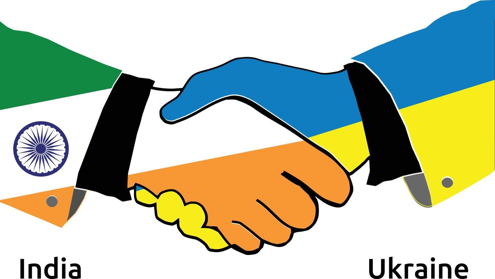 India Handshake with Ukraine Best usage for Business, or any projects vector