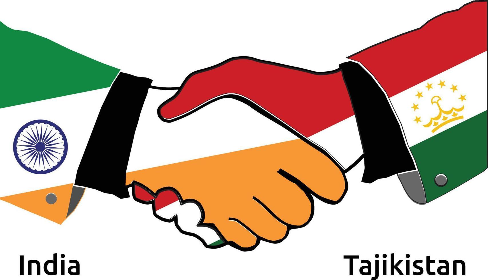 India Handshake with Tajikistan Best usage for Business, or any projects vector